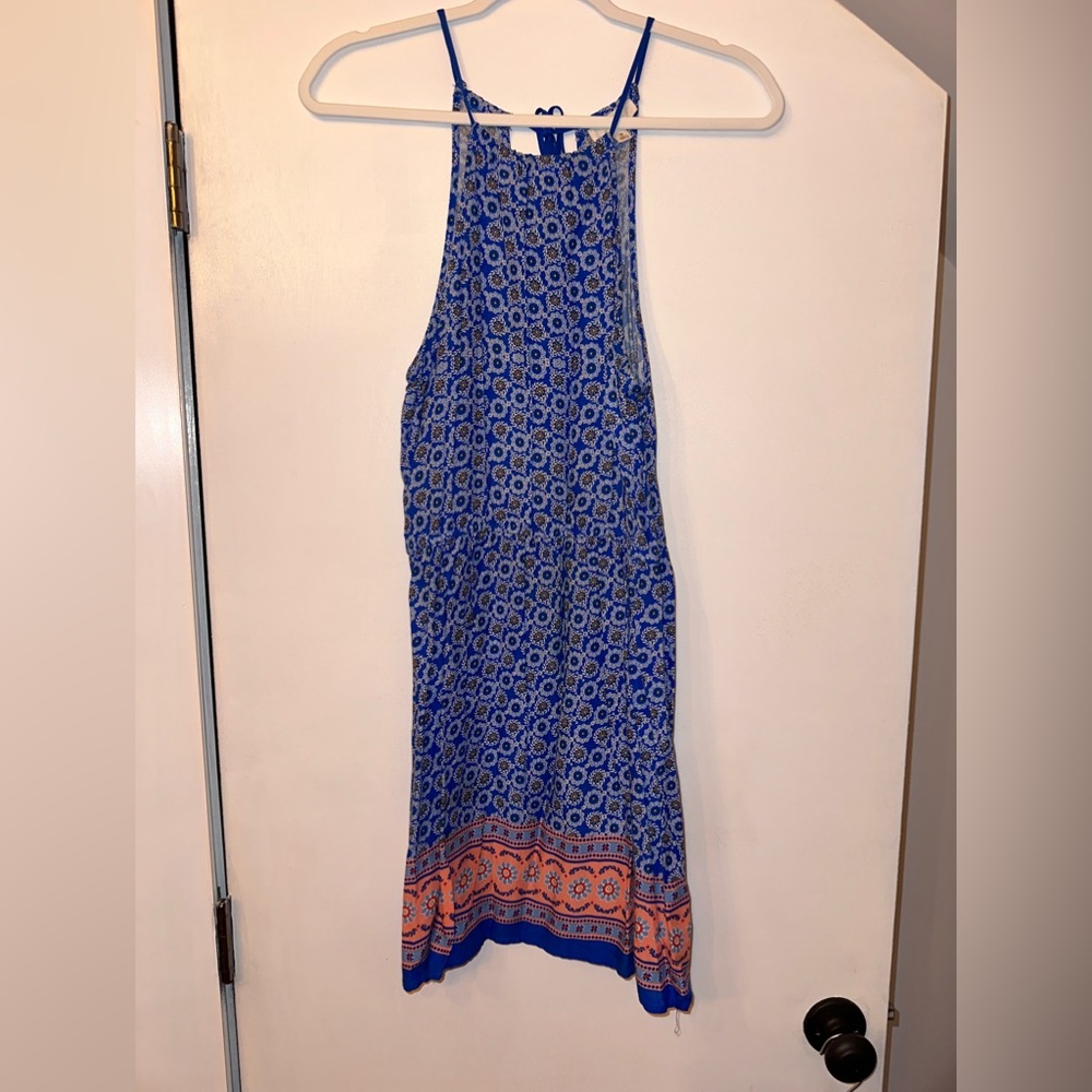 Blue shift/skater halter top dress